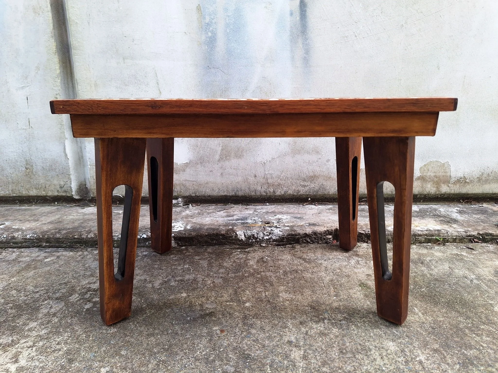 vintage ceramic mosaic coffee table perspective