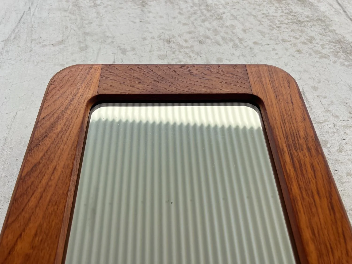 Mid-Century Wall Mirror with Solid Teak Frame