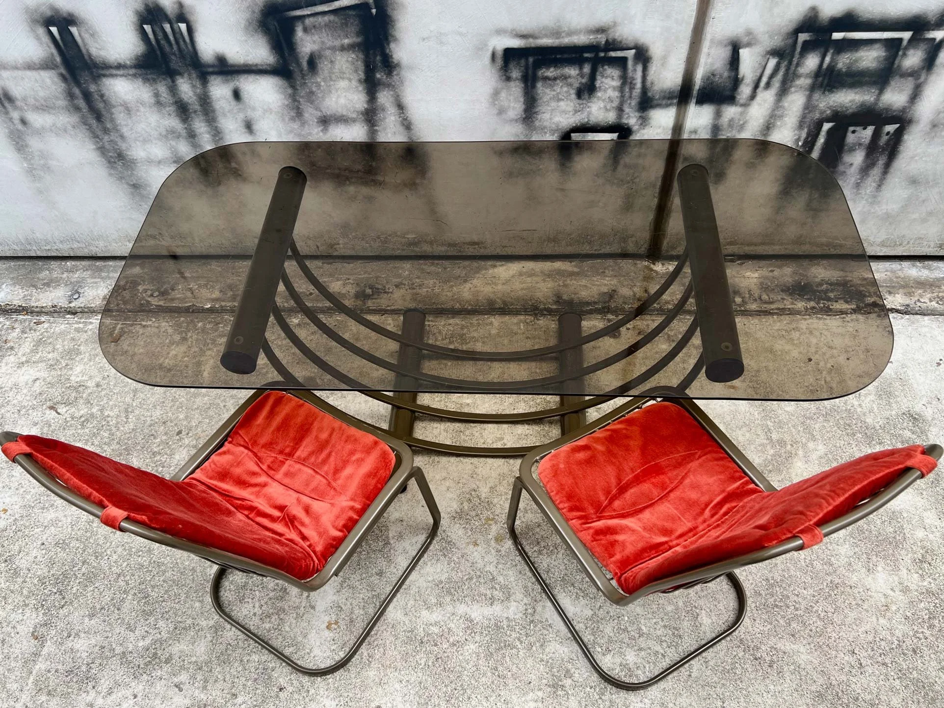 4 x Gastone Rinaldi 1970’s Vintage Post Modern Italian Dining Chairs