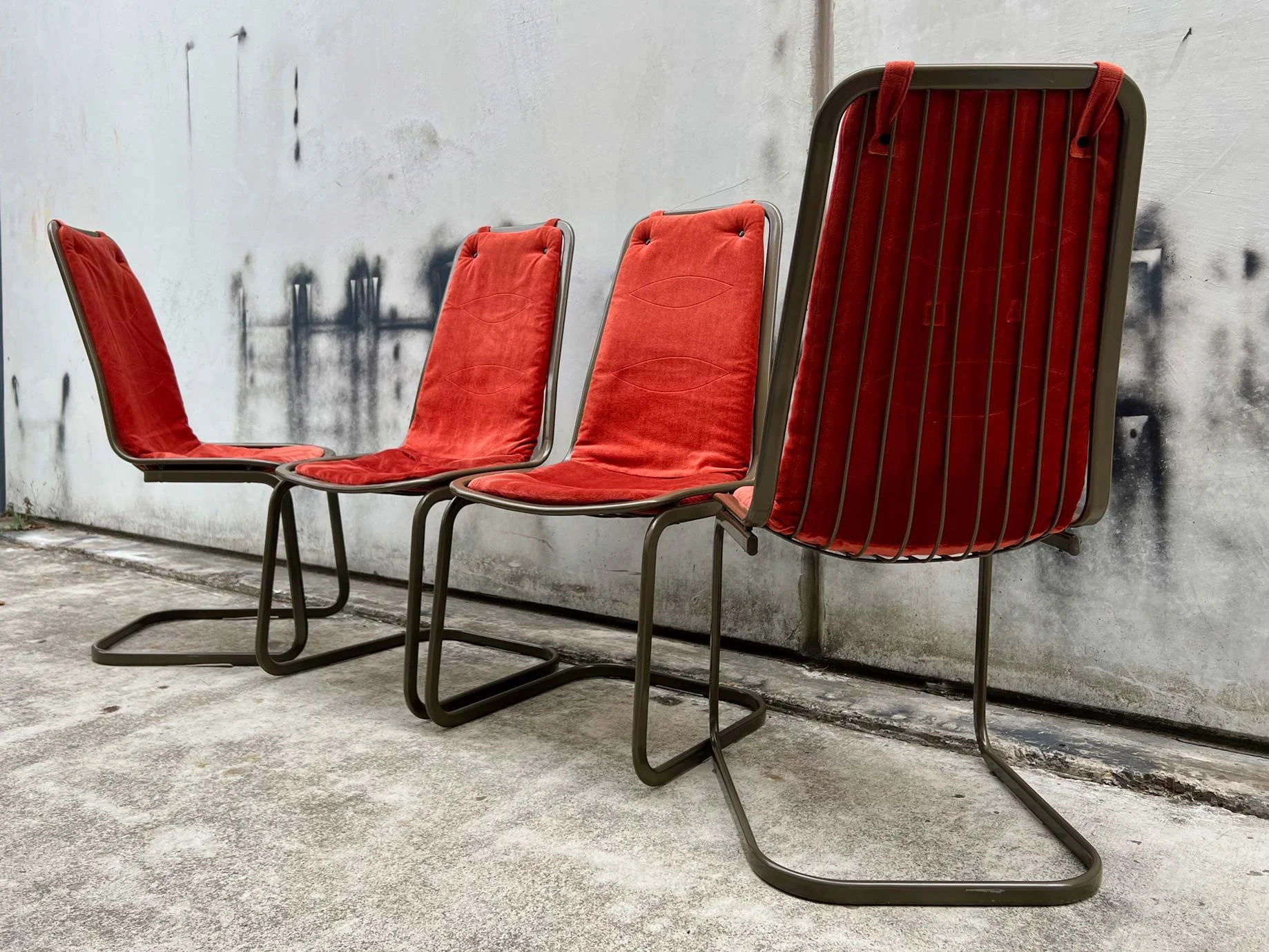 Gastone Rinaldi 1970’s Vintage Post Modern Italian Dining Chairs