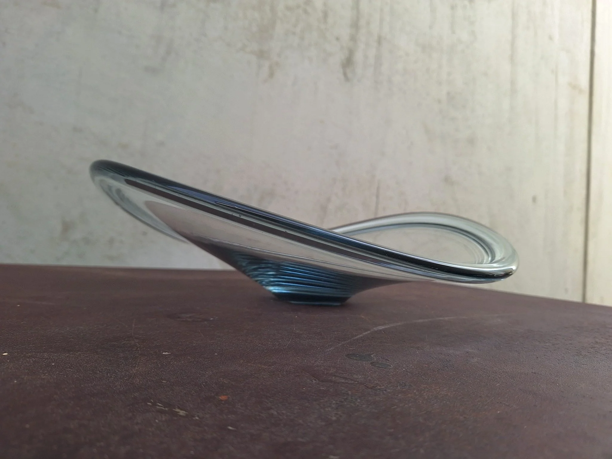 Mid-Century Danish Art Glass Bowl in Sky Blue