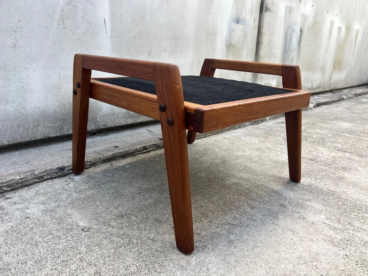 Restored Mid-Century Modern “INGA” Footstool Frame by Danish Deluxe