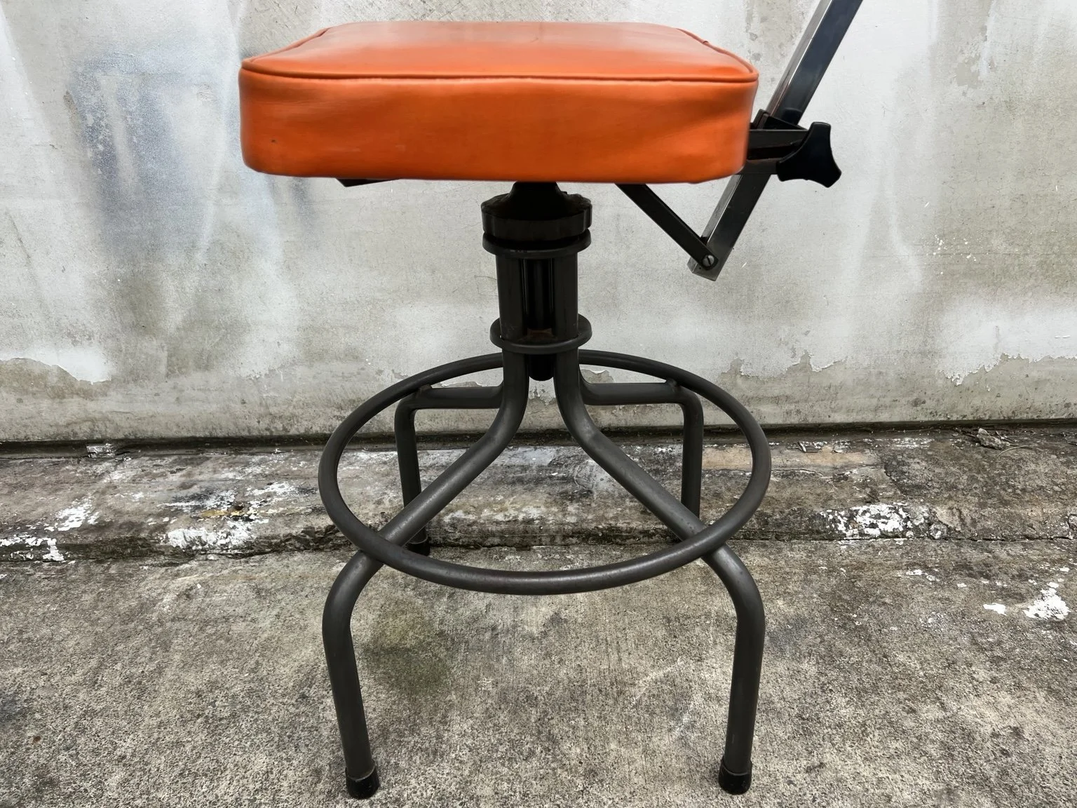 kush interiors industrial adjustable stool orange 04