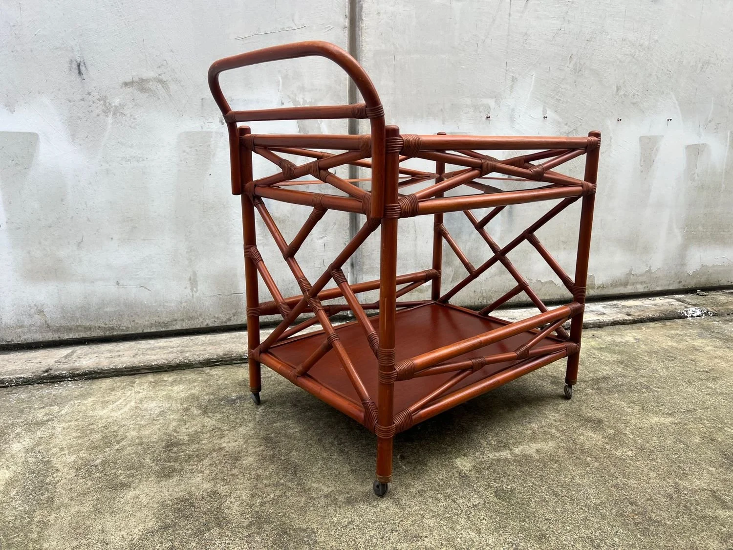 Vintage Cane Tea Trolley