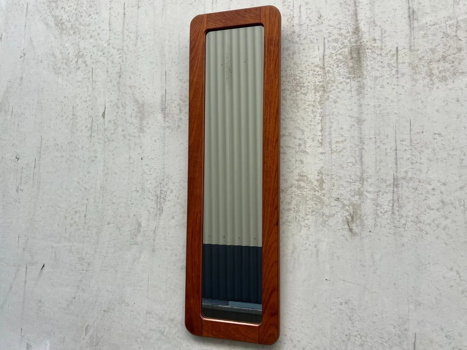 Mid-Century Wall Mirror with Solid Teak Frame