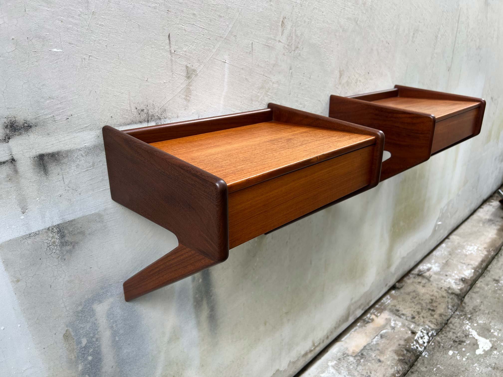 Mid-Century Modern Danish Sigfred Omann Floating Nightstands
