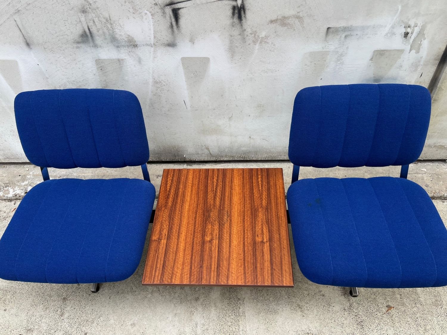 Mid-Century Modern Bench with Table