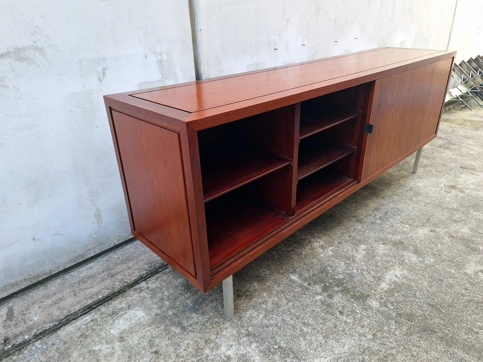 mid-century sideboard shelving detail