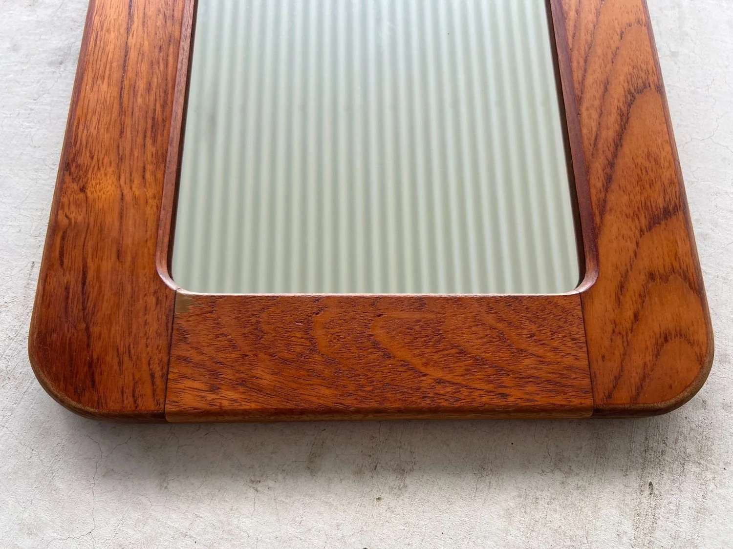 Mid-Century Wall Mirror with Solid Teak Frame