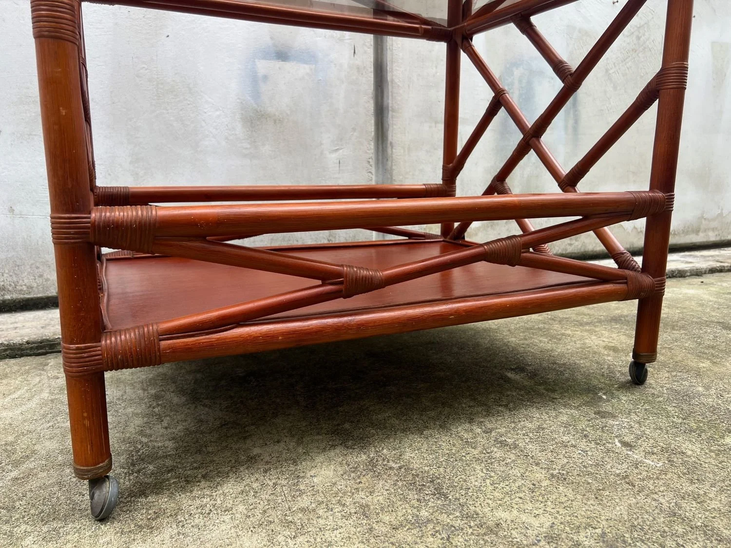 Vintage Cane Tea Trolley