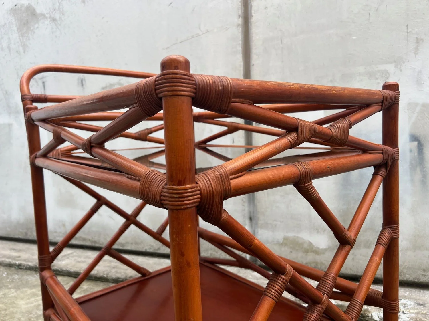 Vintage Cane Tea Trolley