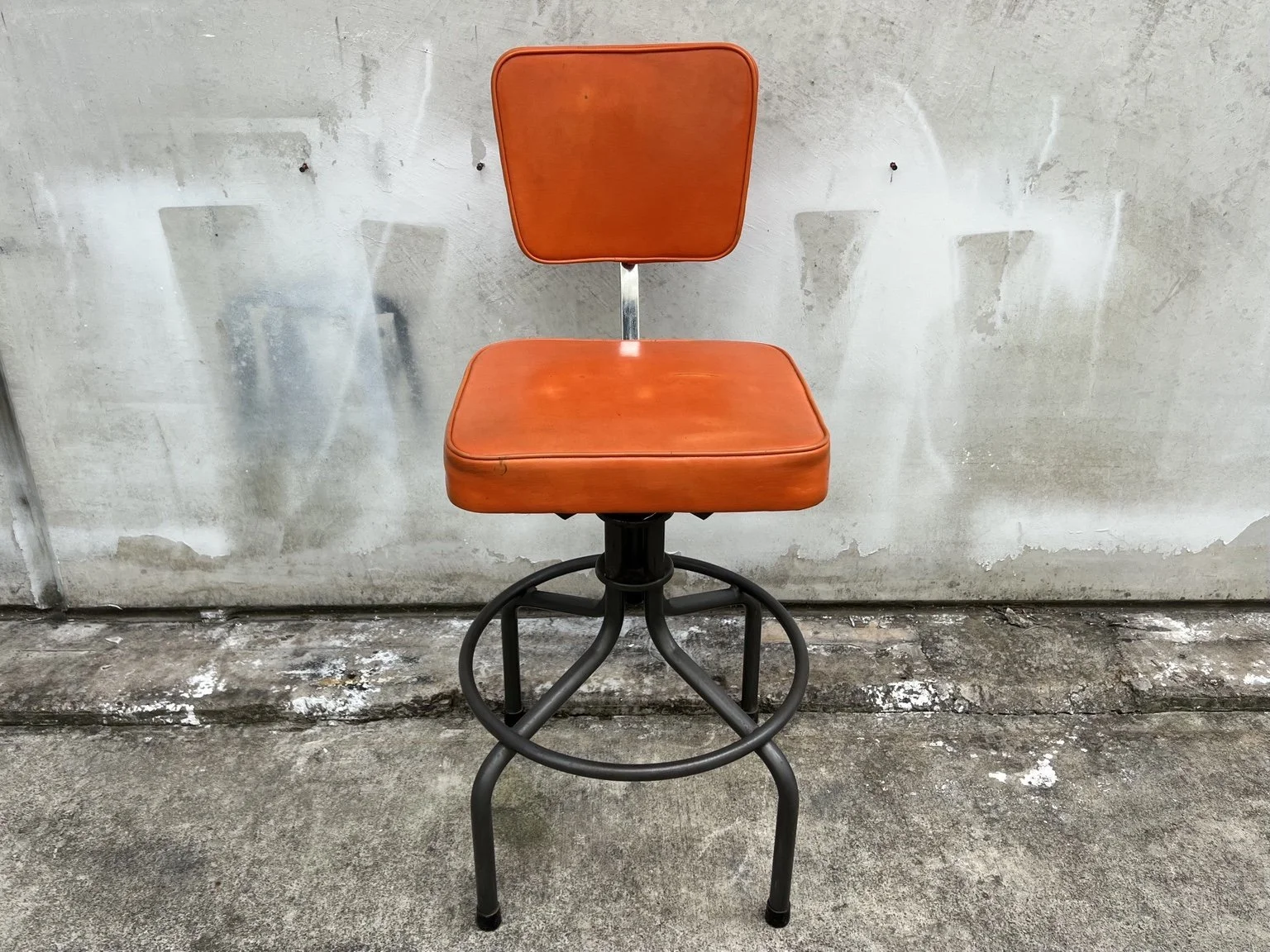 kush interiors industrial adjustable stool orange 07