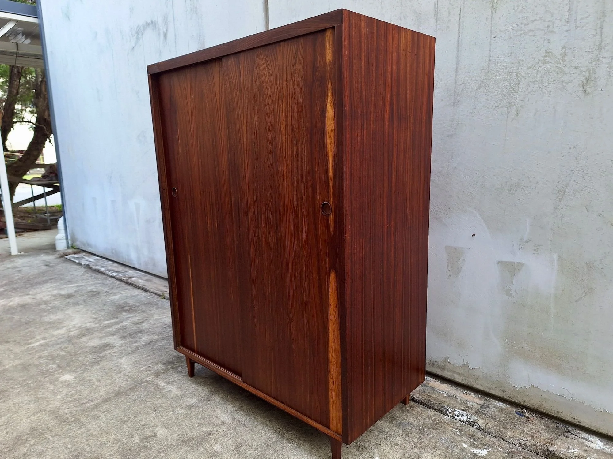 mid century wardrobe right side angle