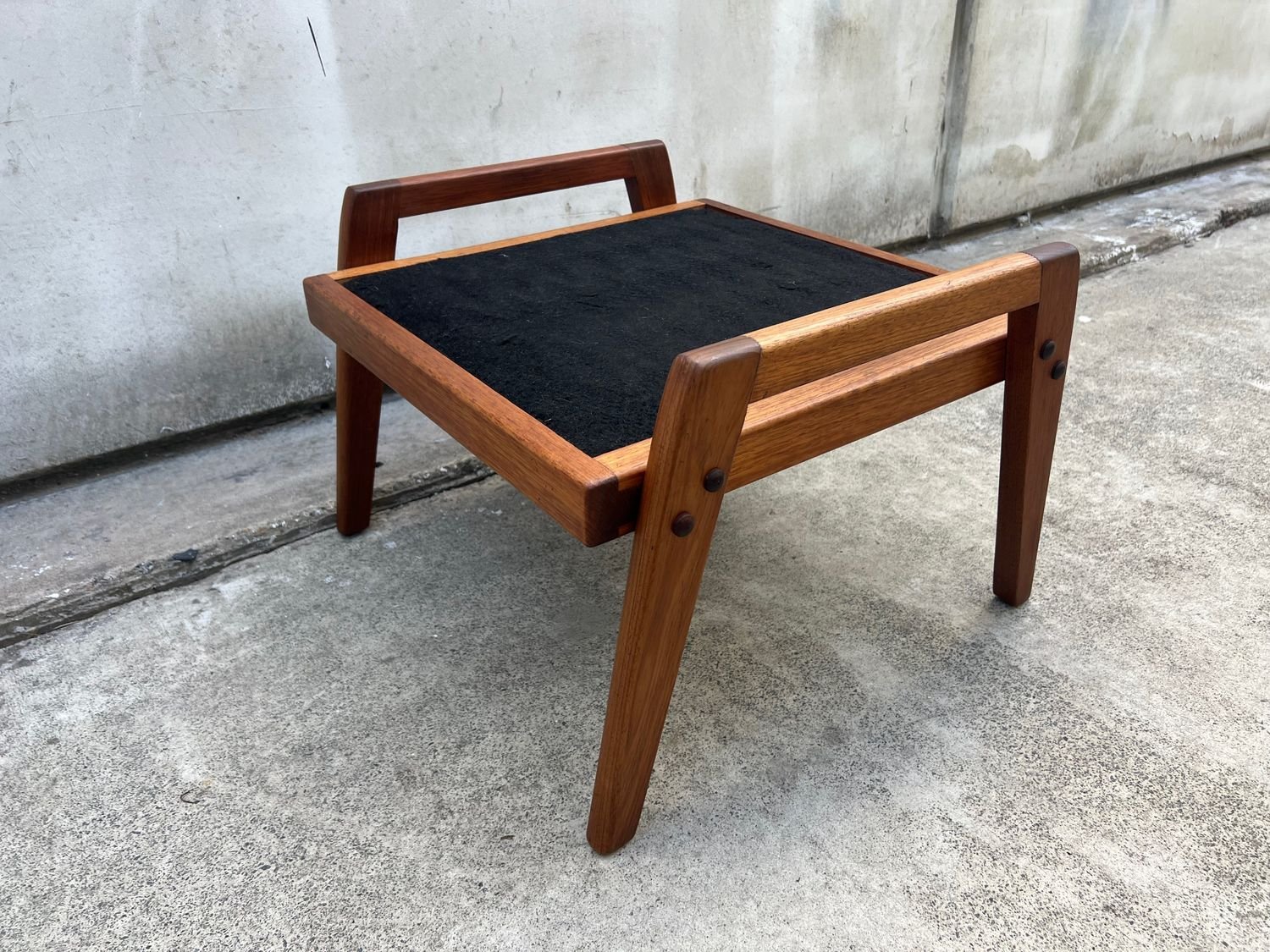 Restored Mid-Century Modern “INGA” Footstool Frame by Danish Deluxe