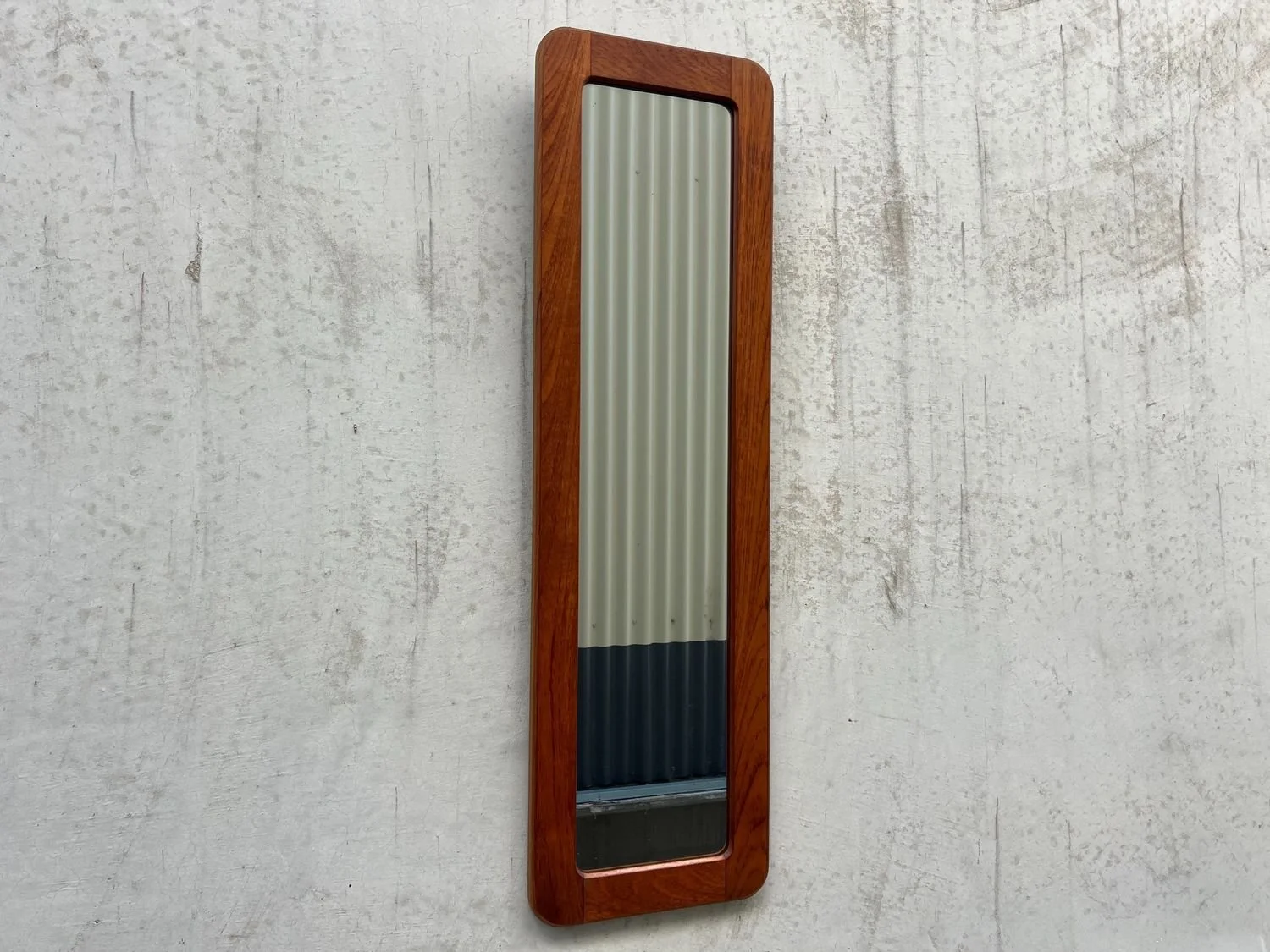 Mid-Century Wall Mirror with Solid Teak Frame