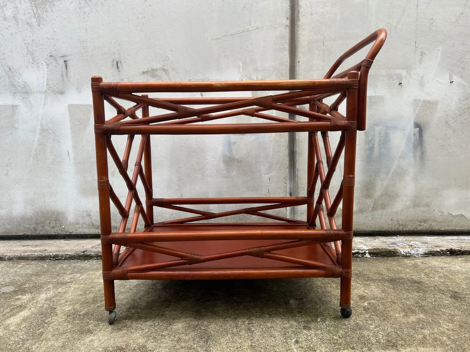 Vintage Cane Tea Trolley