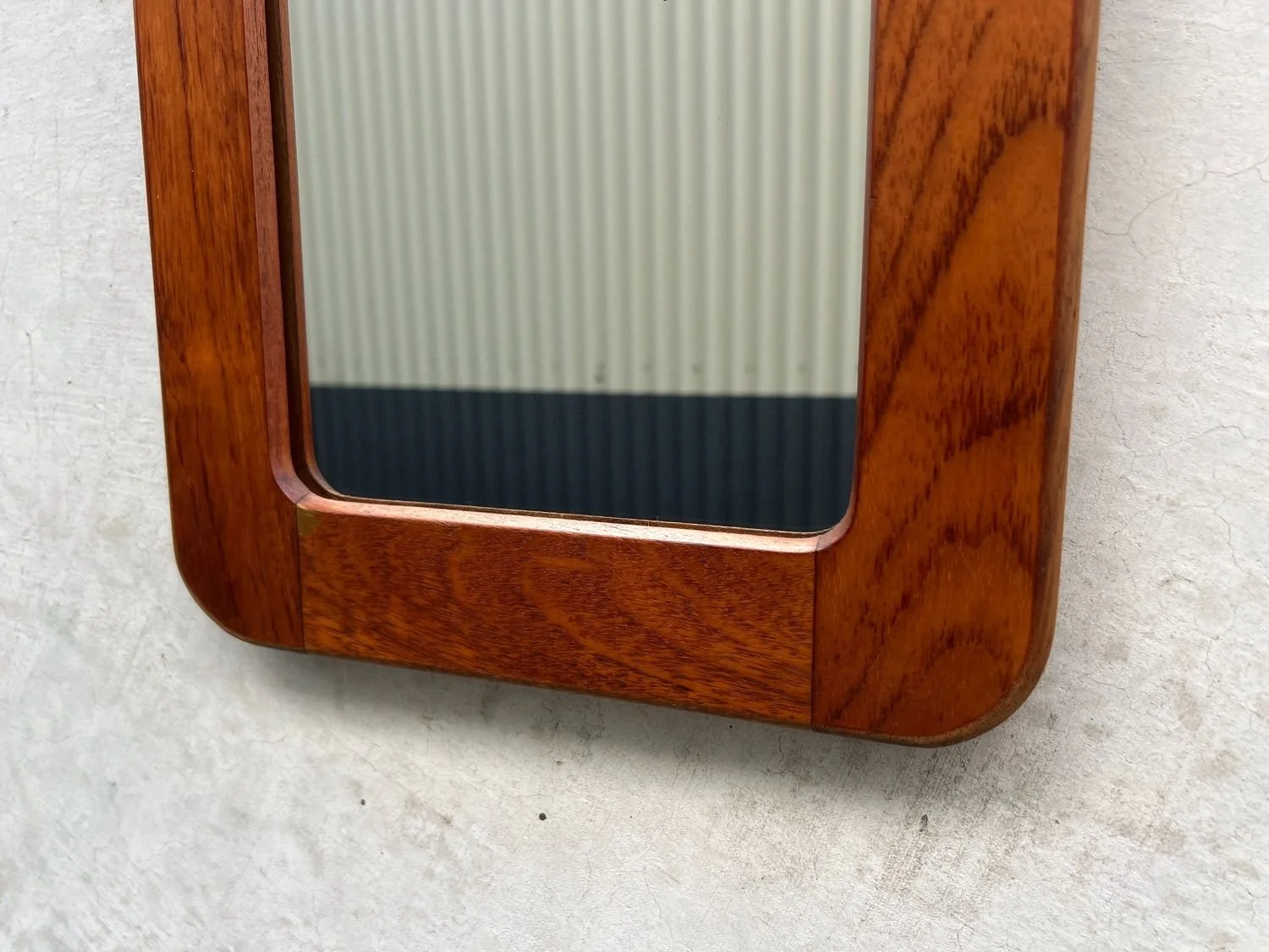 Mid-Century Wall Mirror with Solid Teak Frame
