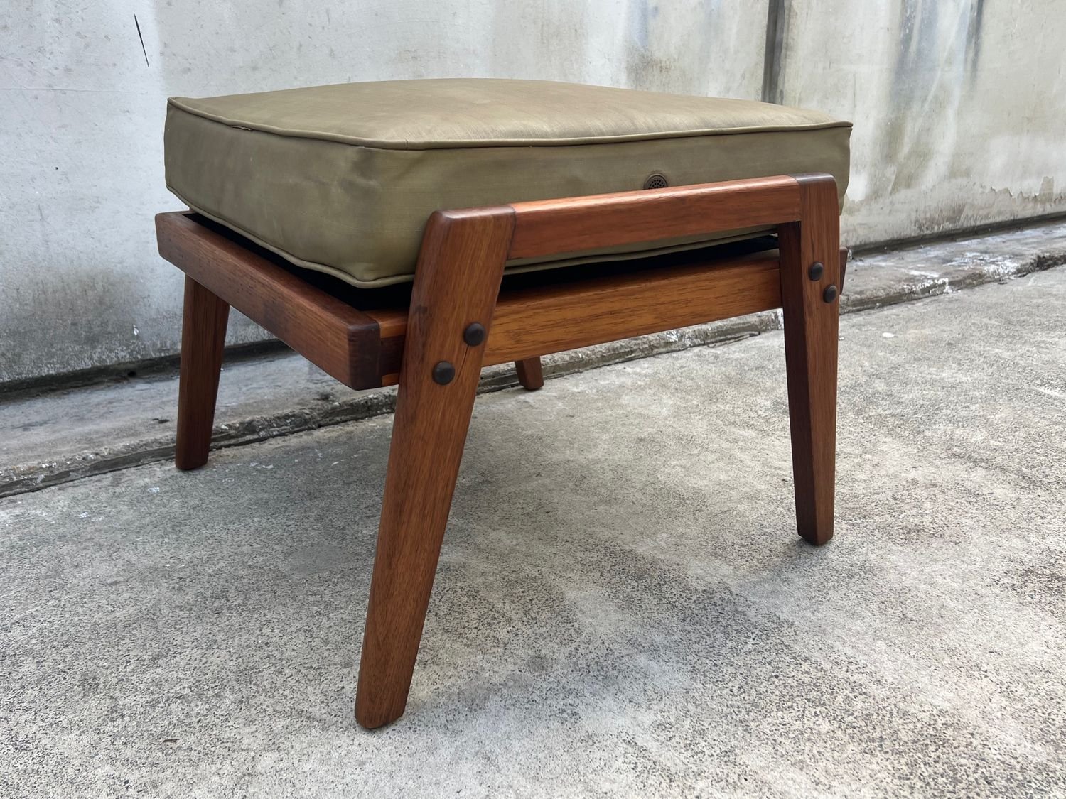 Restored Mid-Century Modern “INGA” Footstool Frame by Danish Deluxe
