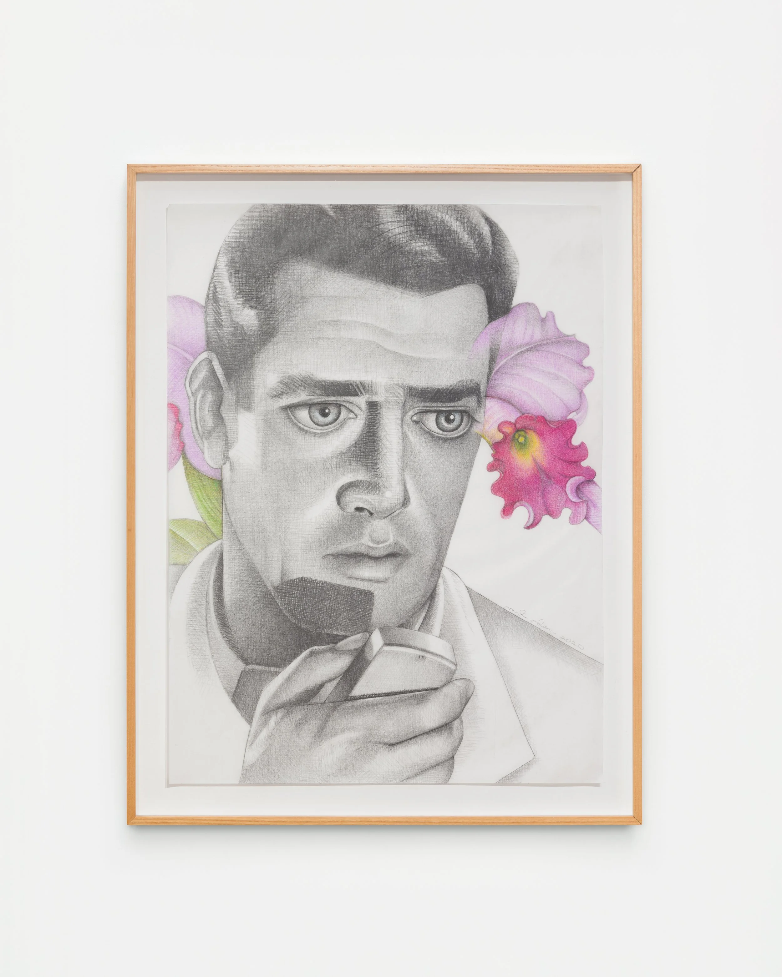 Mel Odom, "Coded," 2020 Pencil and colored pencil on paper in frame 27 x 21 1/8 in (69 x 53 cm) framed