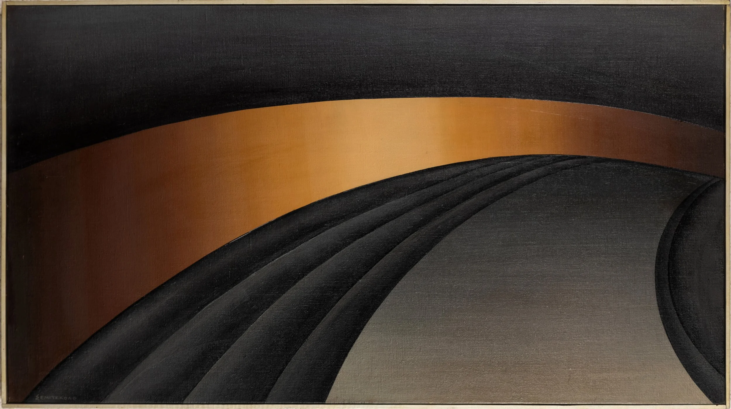 Grigoris Semitecolo "Untitled," 1984 Oil on canvas 20 x 35 3/4 in (51 x 91 cm)