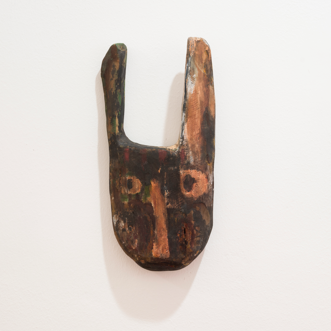 Yu Kobayashi "YKs-025," 2025 Japanese cedar, persimmon lacquer 11 x 6 x 1 3/4 in (28 x 15 x 5 cm)