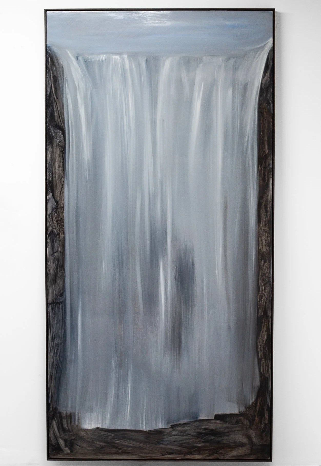 "Waterfall," 2025, Oil on aluminum, 79 x 41 in 
