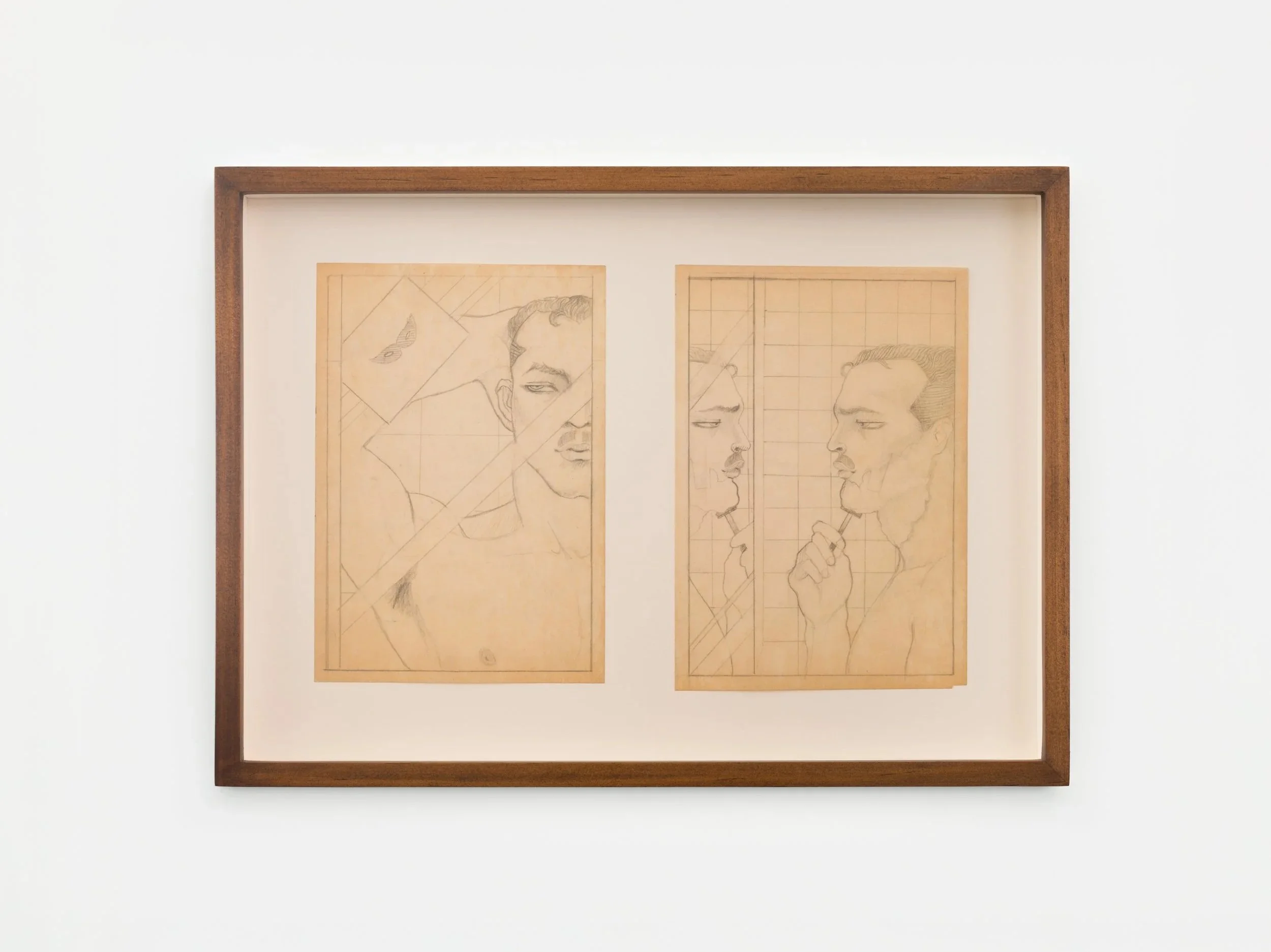 Mel Odom "Rayford (Study IV & V)," 1978 Graphite on vellum 9 1/4 x 12 3/4 in (24 x 32 cm) framed