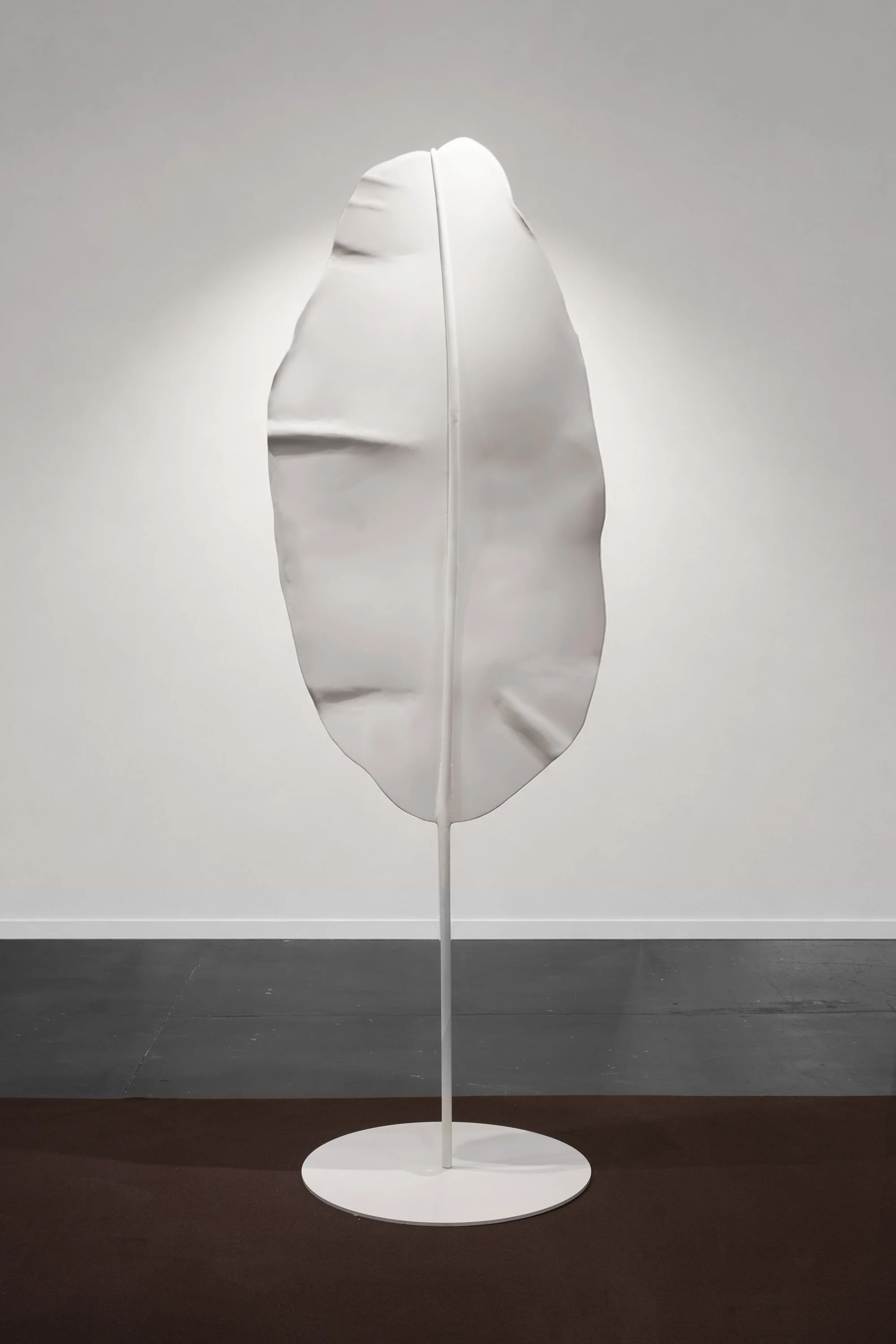 Zenobia Lee "Powder," 2026 Aluminum, steel removable base, oil-based paint 112 x 37 x 14 in (284 x 94 x 36 cm)