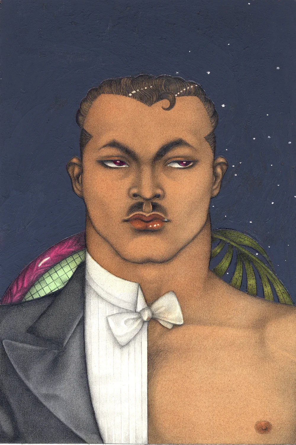 "Rayford", 1978 Color pencil, gouache, dye on paper 6 x 4 inches