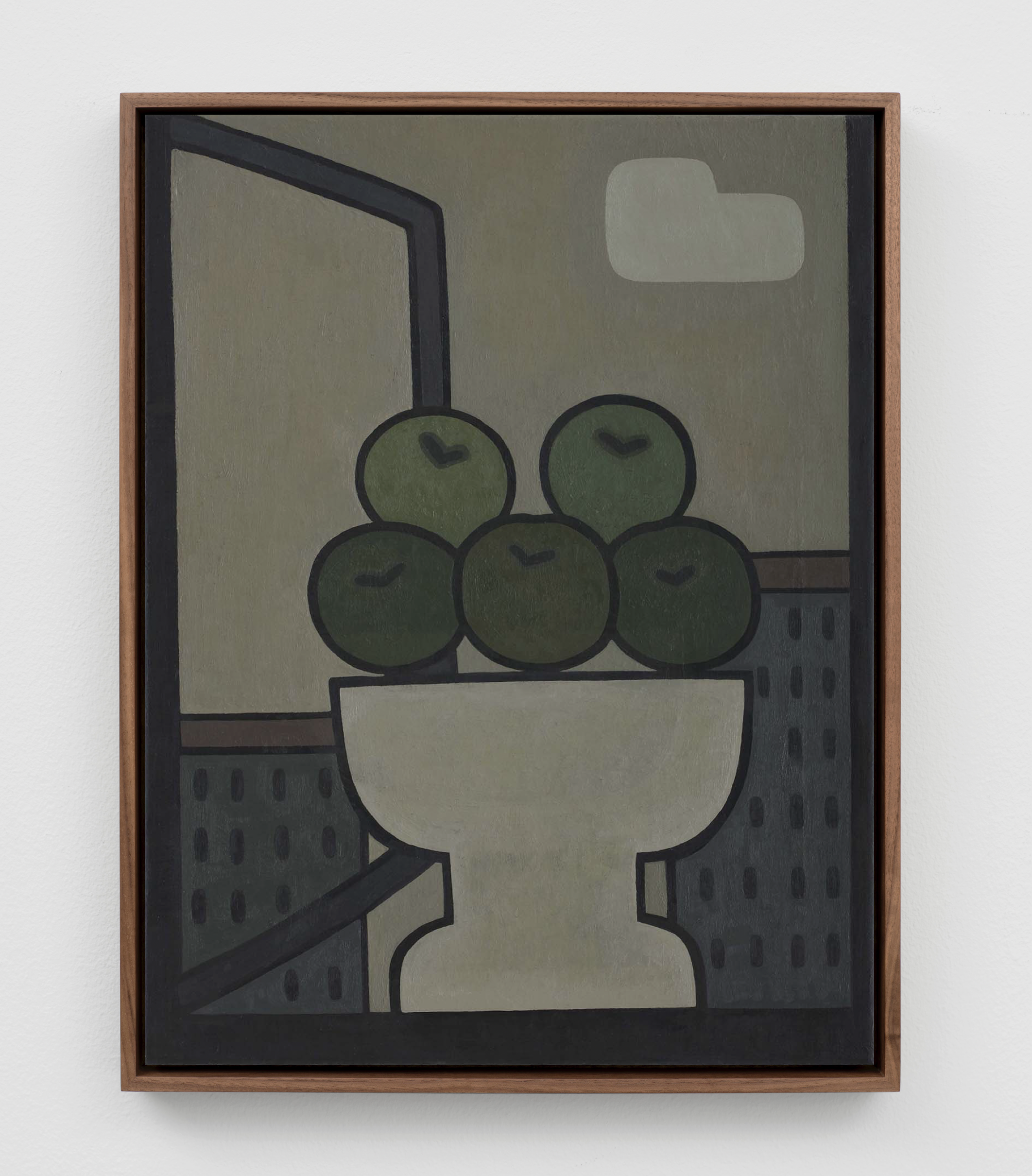 William Wright "Studio Window with Apples," 2024-25 Oil on canvas 16 x 12 in (41 x 31 cm)