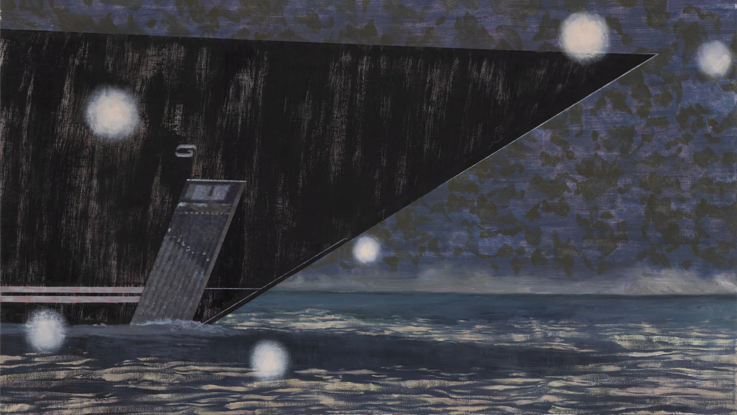 Shuangyi Li "Ebbing Ripples," 2024 Oil on linen 34 x 59 3/4 in (86 x 152 cm)