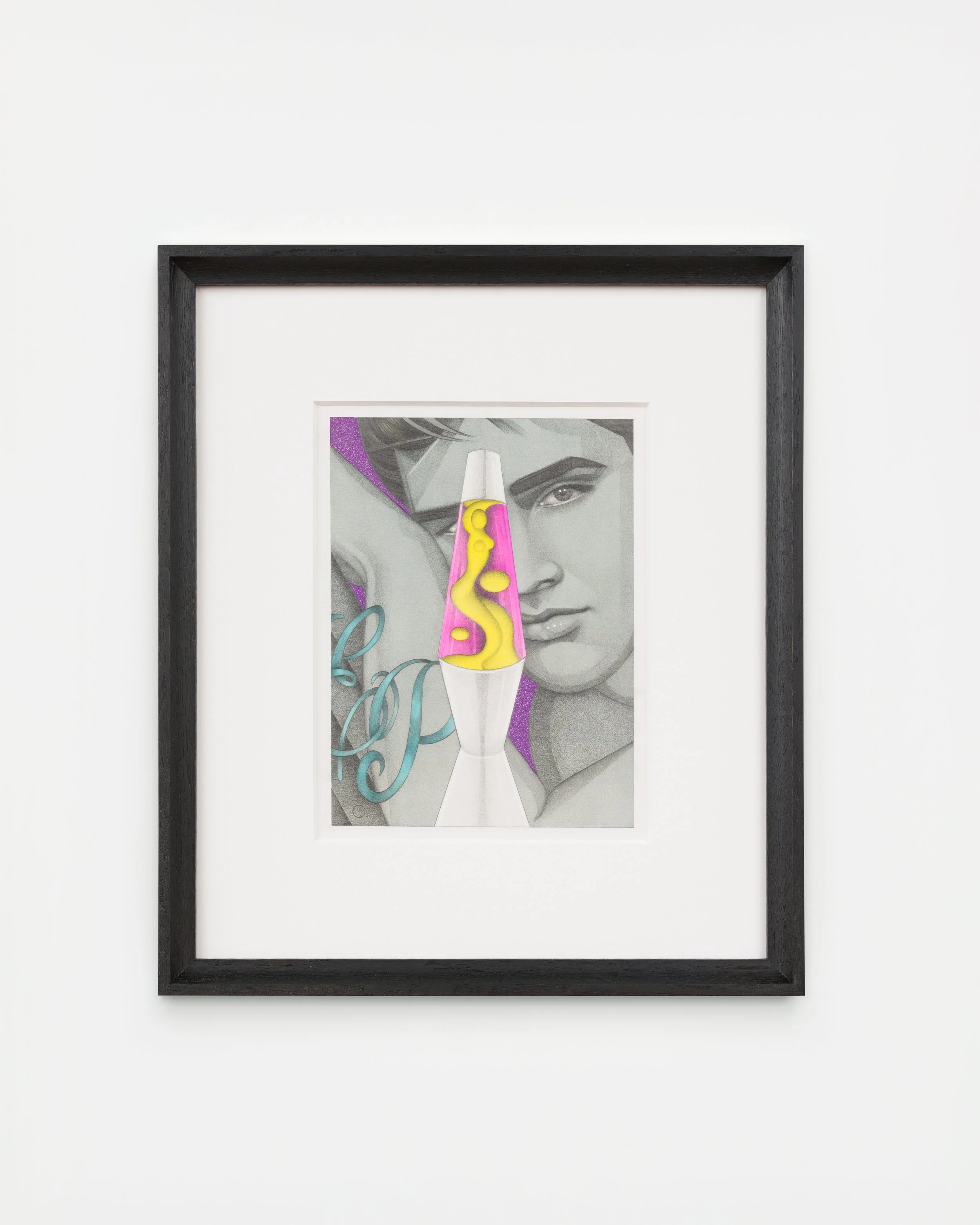 "Lava Lamp (Portrait of Elvis)", 1992 Graphite, color pencil and gouache on board
16 x 13 3/4 inches (framed)