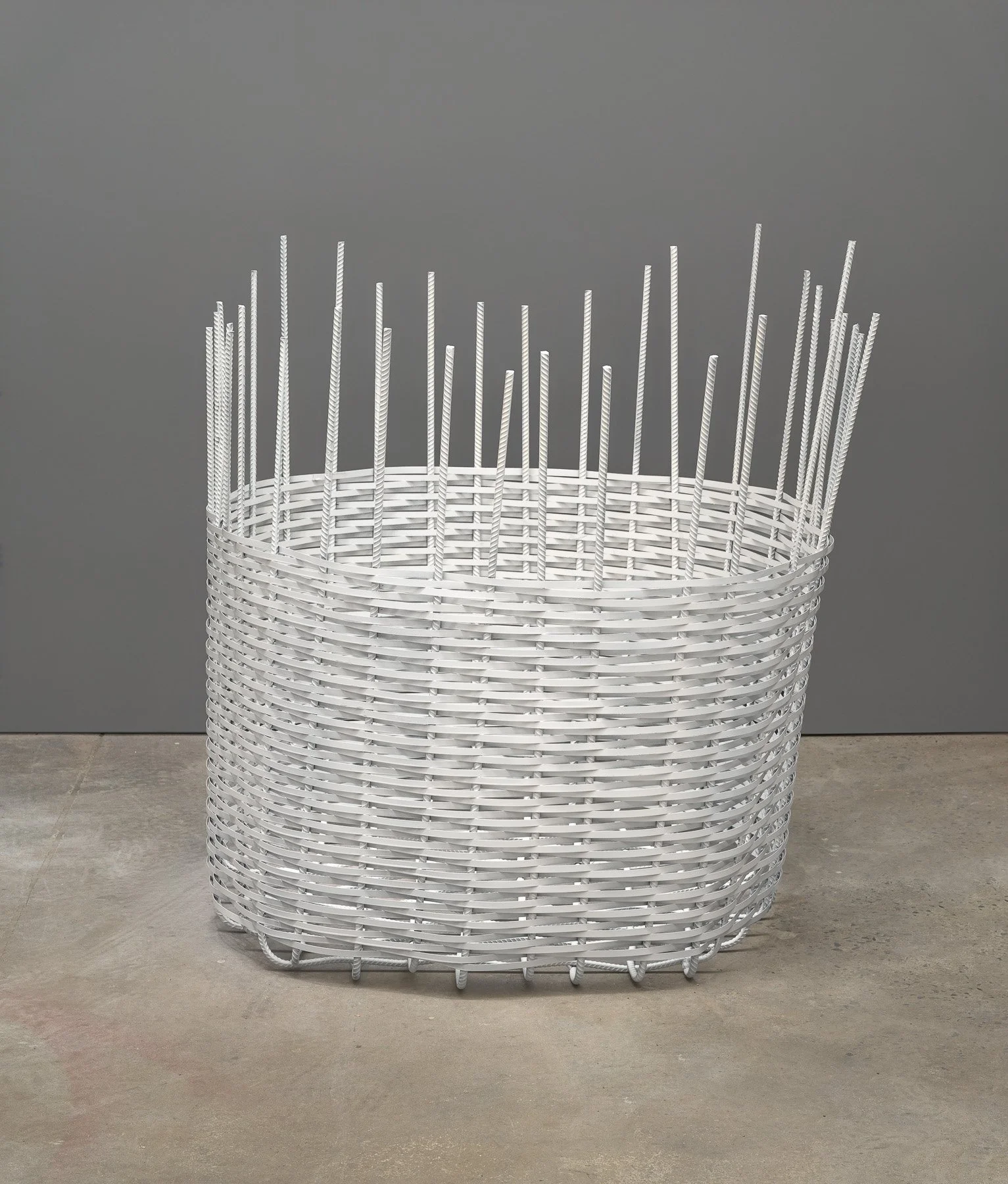 Zenobia Lee "Los Rios II," 2026 Steel cord, rebar, oil-based paint