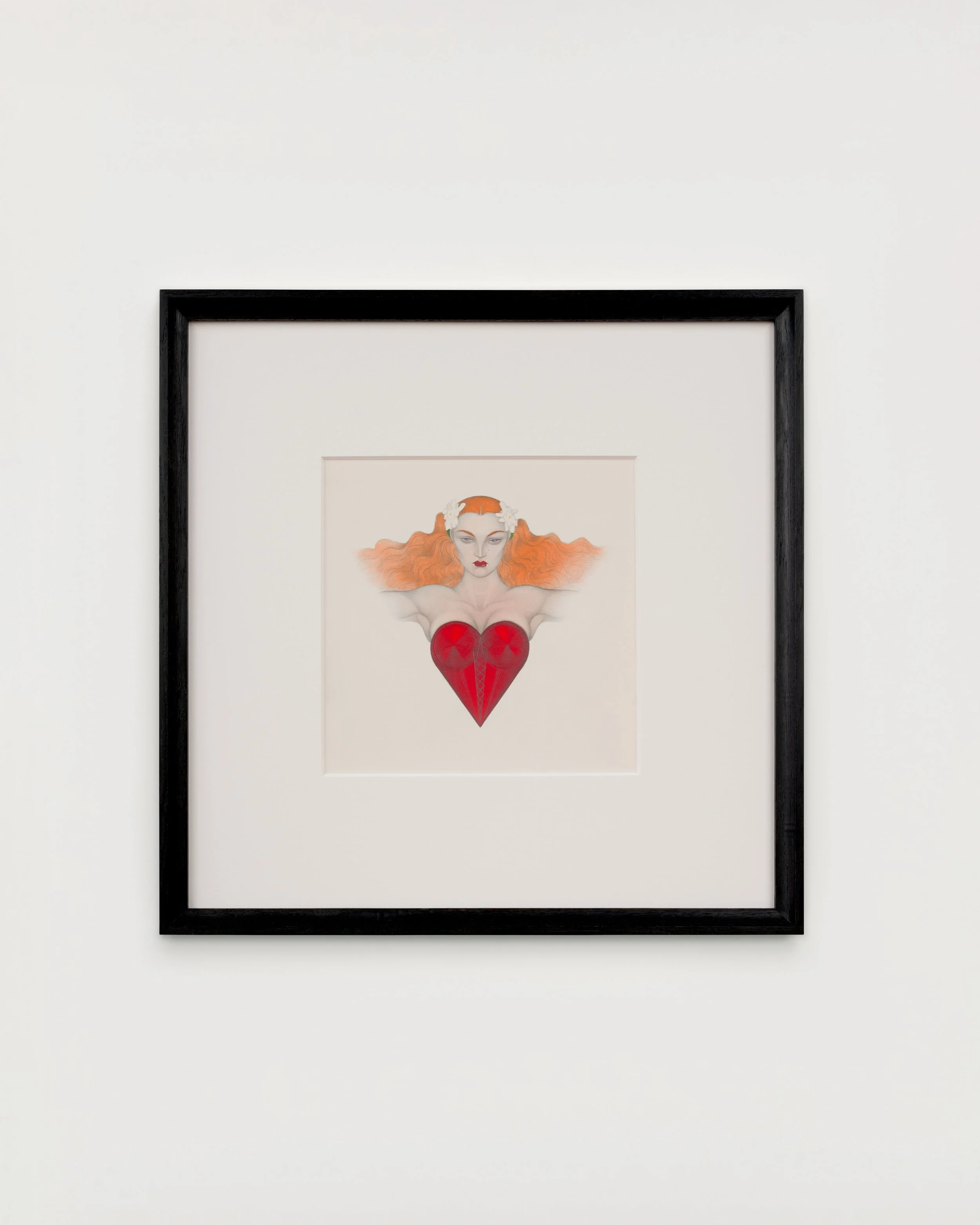 Mel Odom "Hard Hearted," 1990 Pencil, dyes, and gouache on board 18 1/4 x 18 1/4 in (46 x 46 cm) framed 