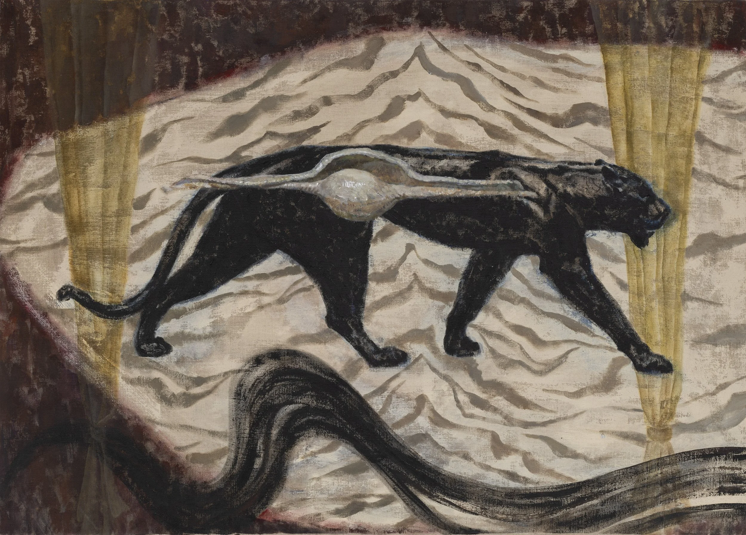 Shuangyi Li "A mother first," 2024 Acrylic on linen 33 7/8 x 48 in (86 x 122 cm)