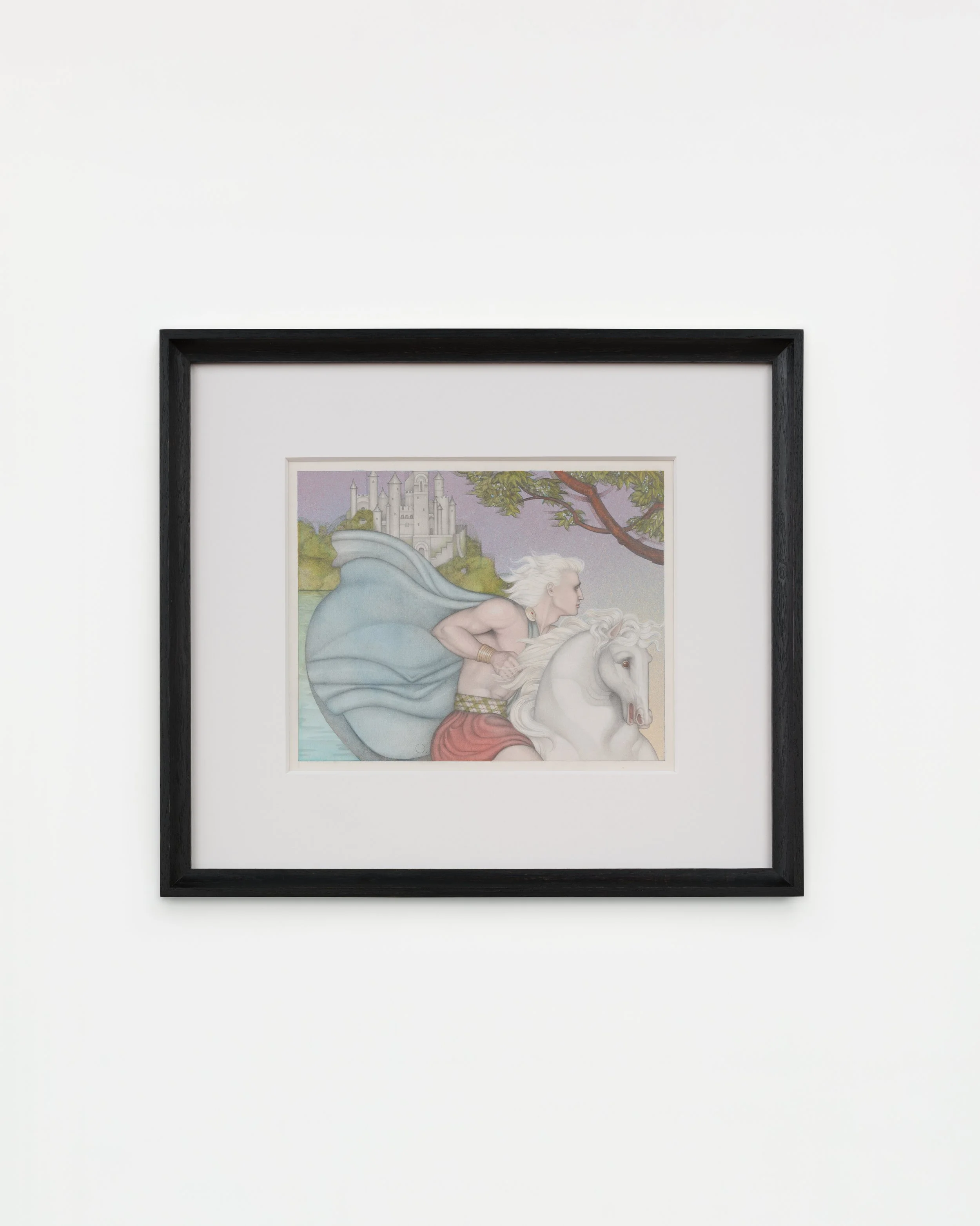 "Undersea", 1987 Color pencil, dye, and gouache on board 14 3/4 x 16 3/4 inches (framed)