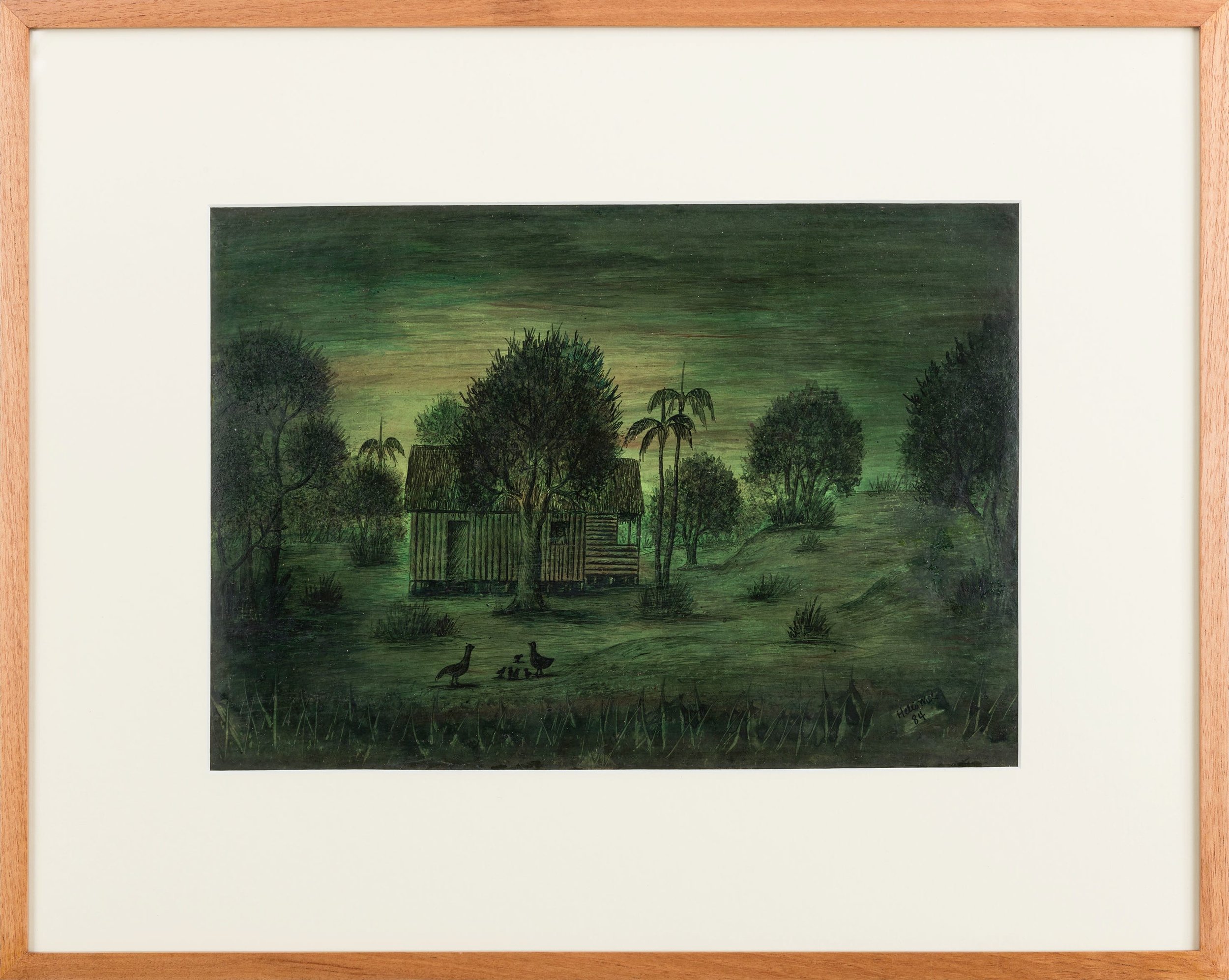 Hélio Melo "Untitled," 1984 ink and leaves' extract on cardboard 11 3/4 x 16 7/8 inches
