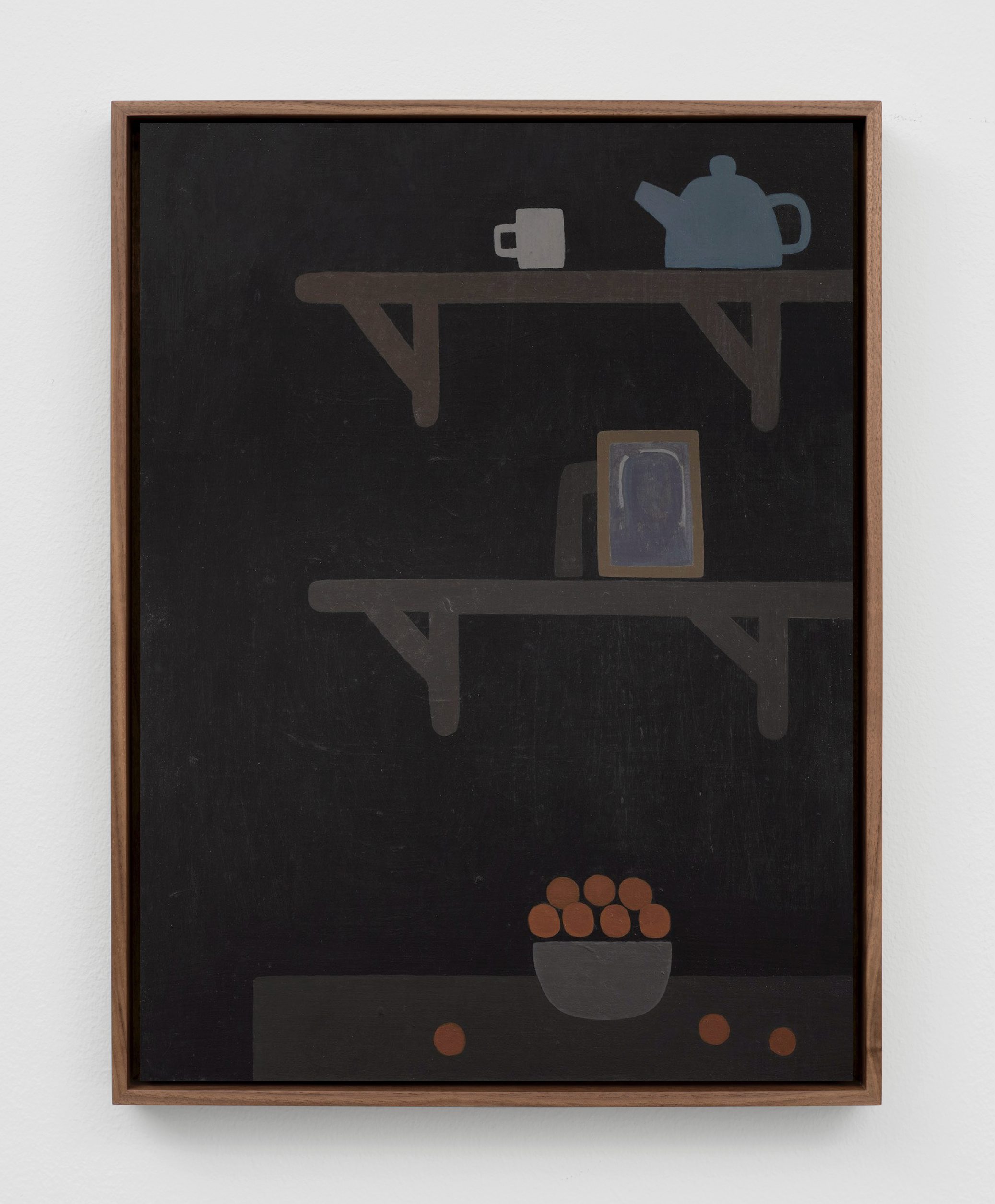 William Wright "Shelf Study (Oranges)," 2021-25 Acrylic on gesso panel 16 x 12 in (41 x 31 cm)