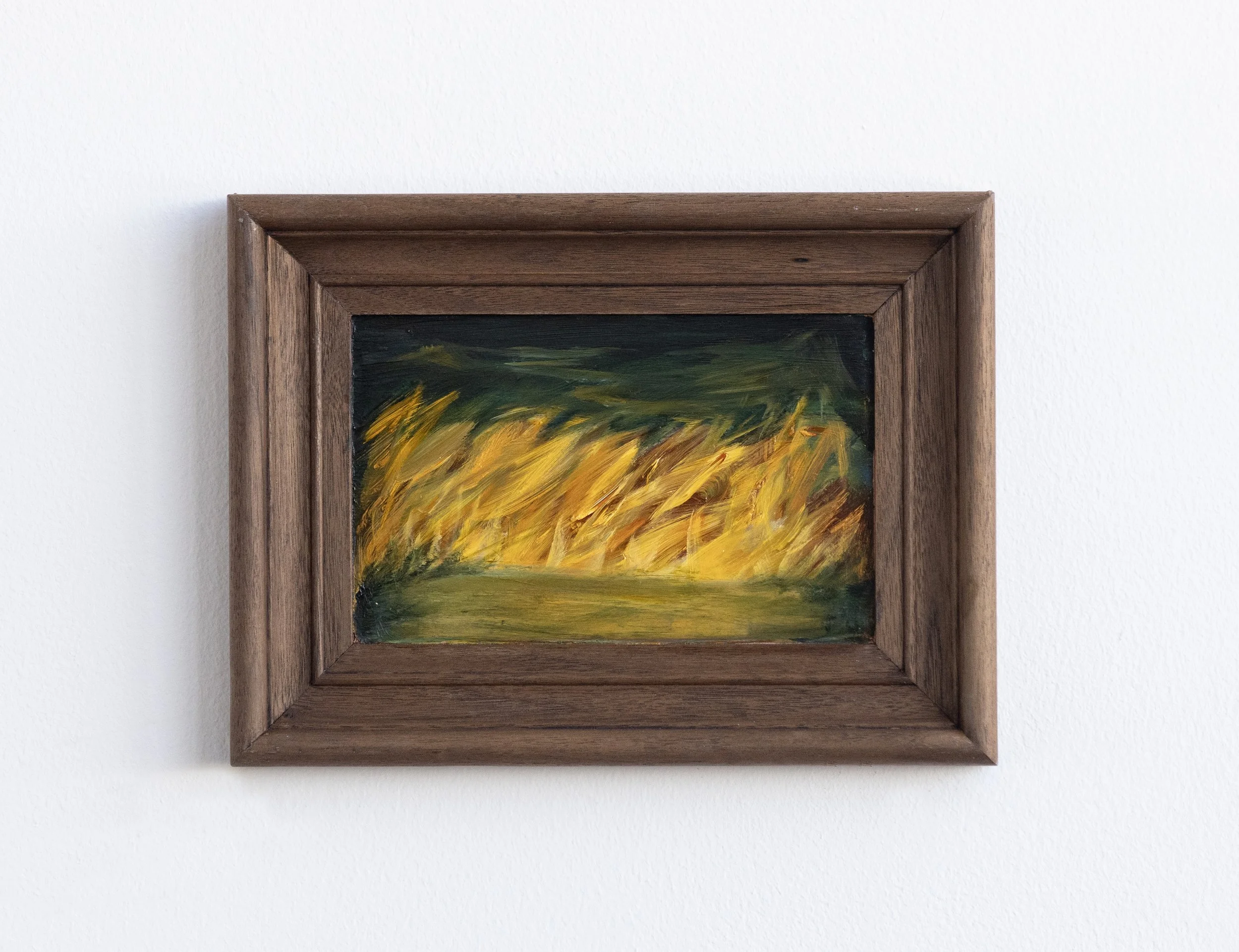 Jamiu Agboke, "Burn Baby Burn," 2025 Oil on copper, 8 x 6 in