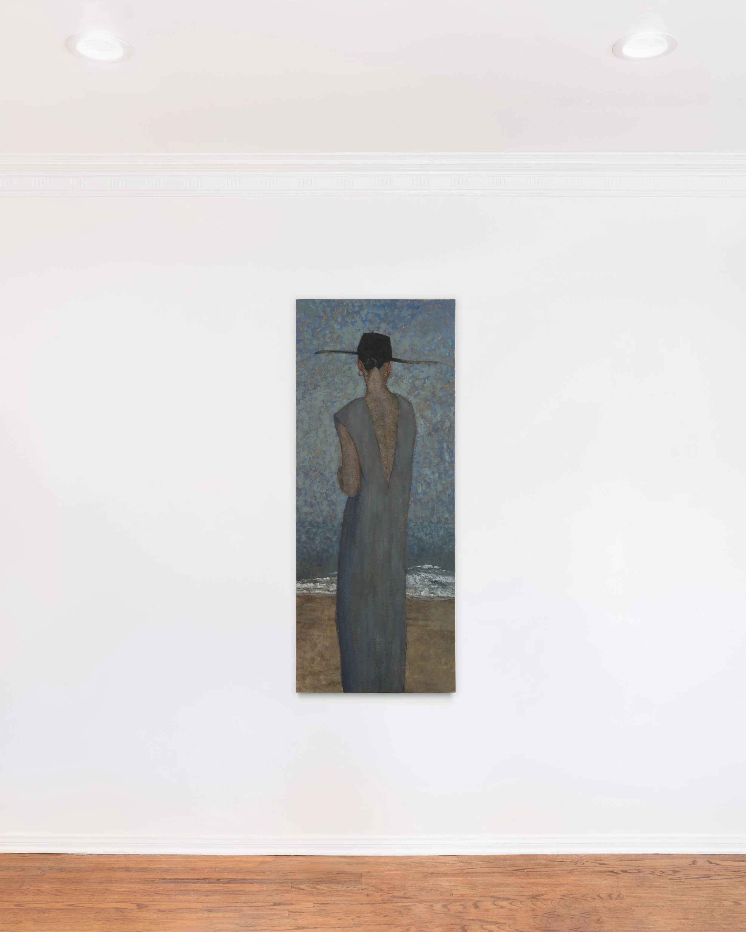 Shuangyi Li "Stranger to me," 2025 Acrylic on linen 59 in × 23 2/4 in (150 x 60 cm)