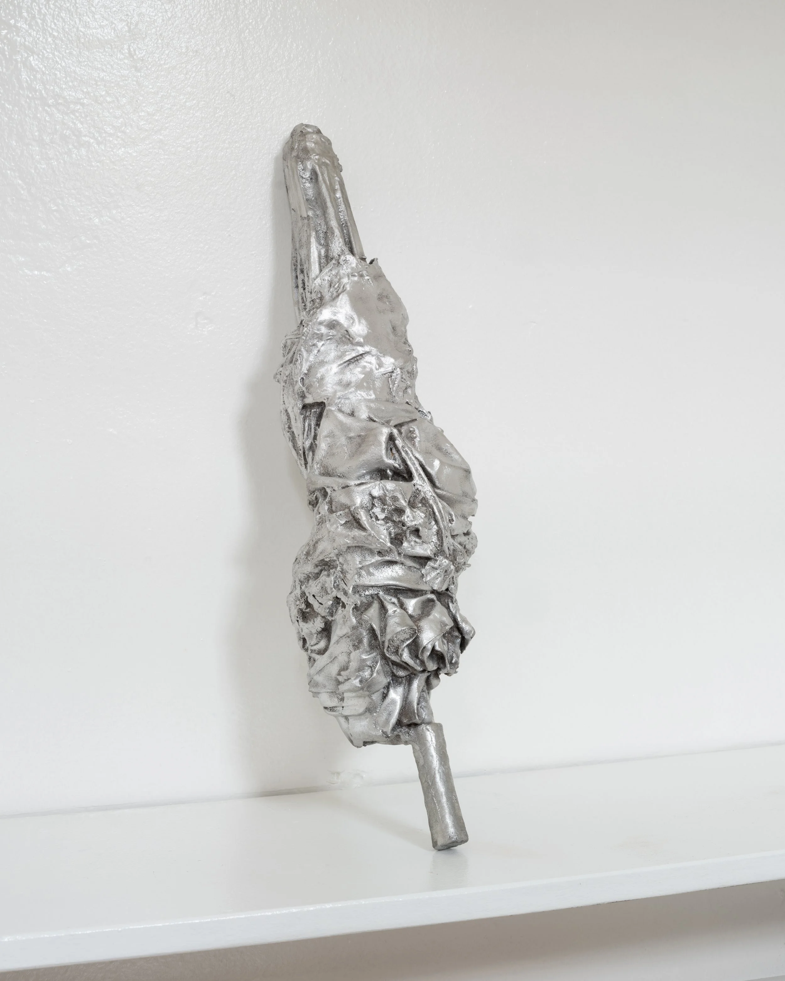 Zenobia Lee "My Father have a house up on one post - clenched," 2026 Cast aluminum 21 1/2 x 5 x 5 in (54 1/2 x 12 3/4 x 12 3/4 cm)