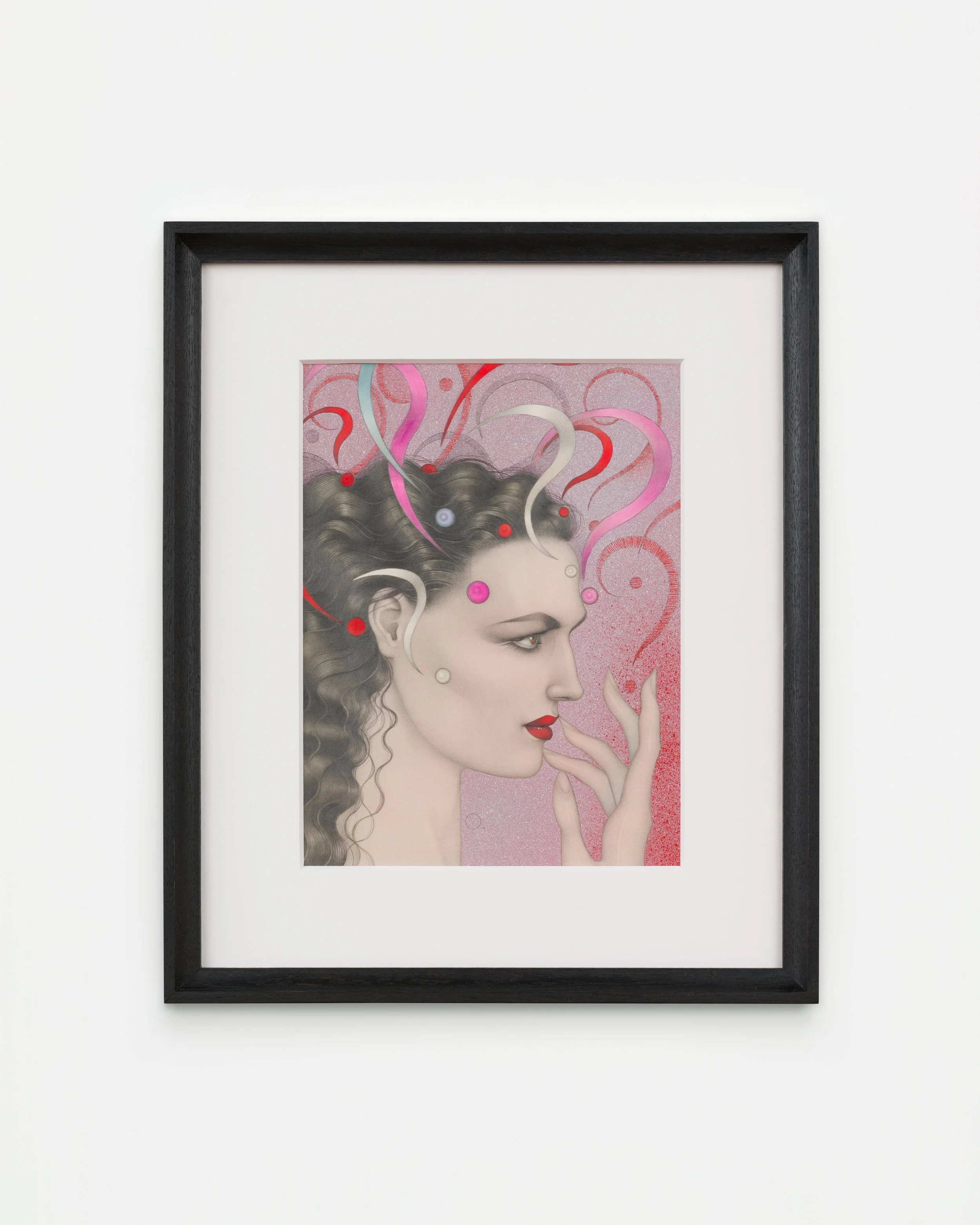 Mel Odom "Questions," 1986 Graphite, pen, dye and gouache on board 17 x 14 1/4 in (43 x 36 cm) framed