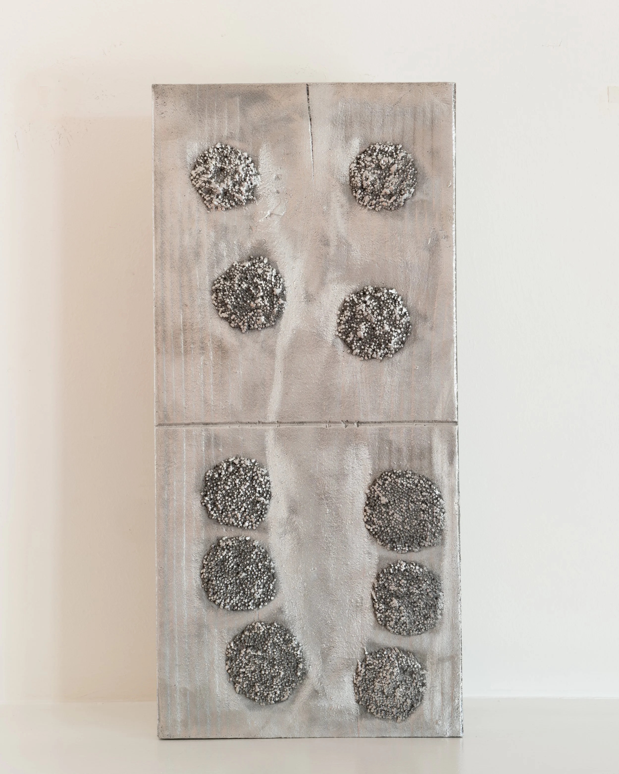 Zenobia Lee "Aluminum Domino III," 2026 Cast aluminum 20 x 9 x 1 3/4 in (50 3/4 x 23 x 4 1/2 cm)