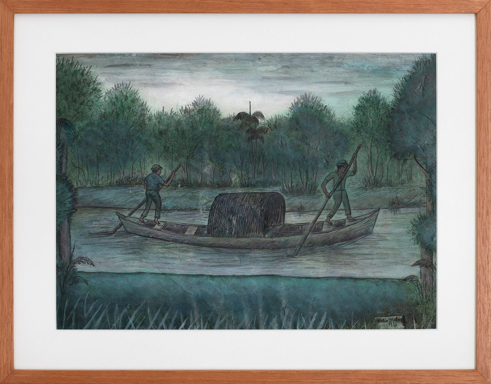 Hélio Melo "Barco à varejão," 1996 ink and leaves' extract on paper 12 x 16 3/8 inches