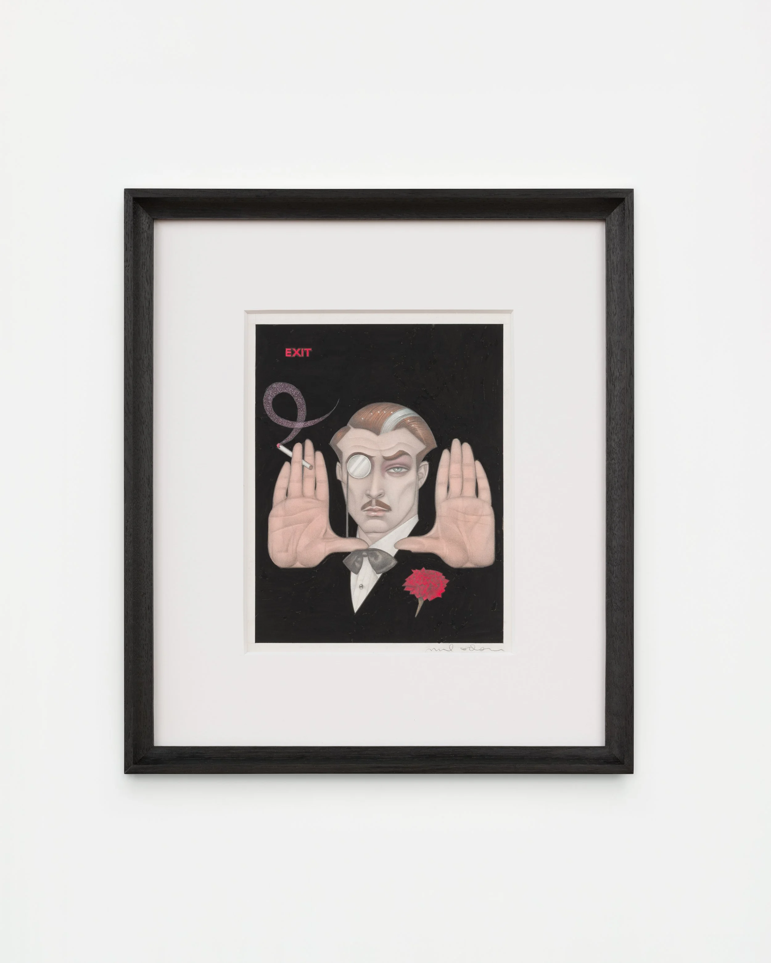 Mel Odom "Erik Von Sternberg," 1999 Pencil, dyes, and gouache on board 16 1/4 x 14 1/4 in (41 x 36 cm) framed