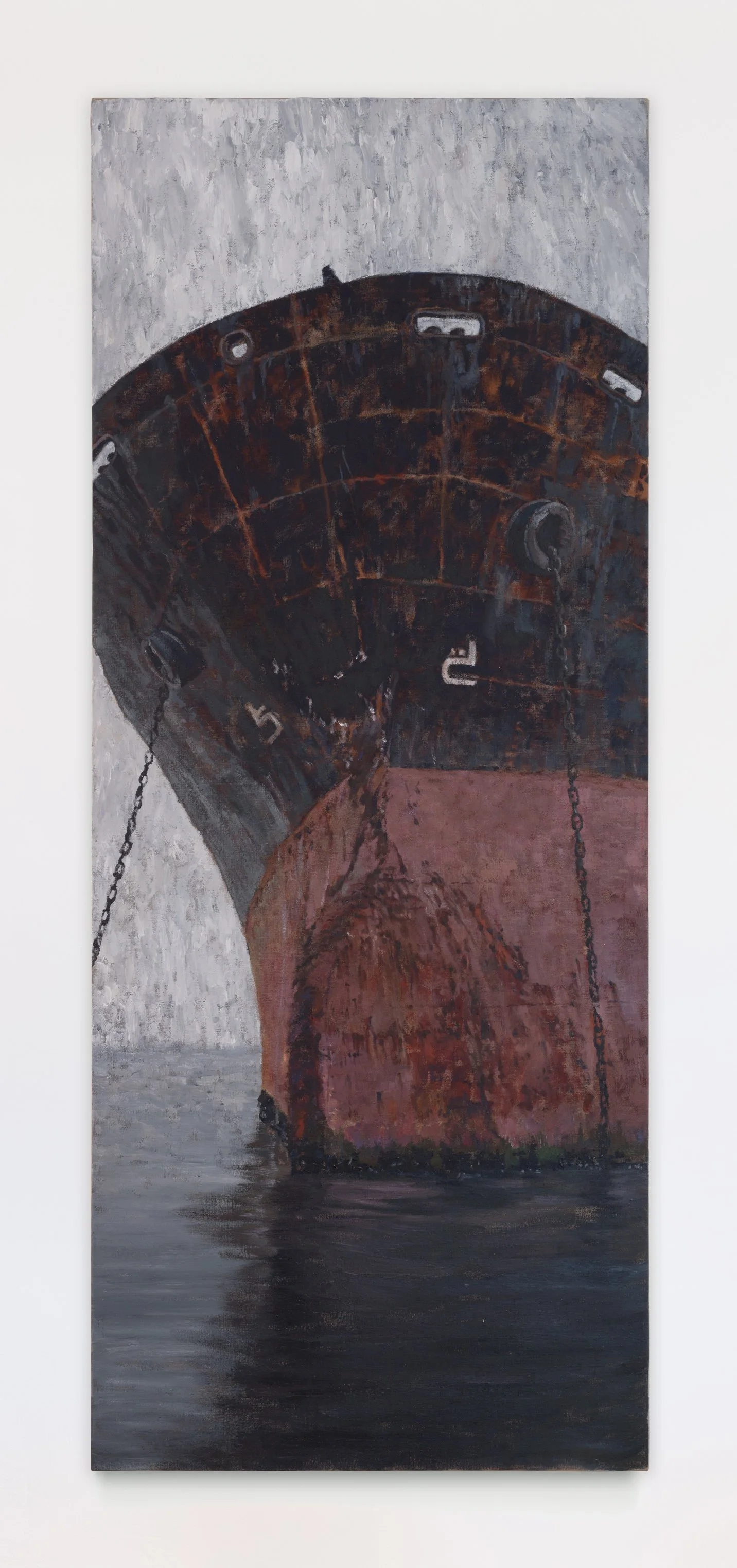 Shuangyi Li "Fate is repeated chance," 2025 Acrylic on linen 82 3/4 × 33 1/2 in (210 x 85 cm)