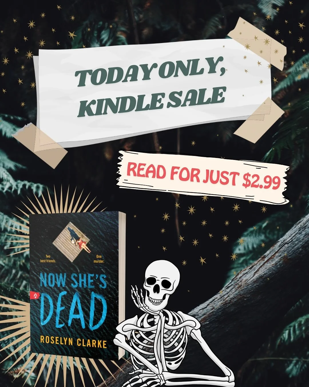 👁️👄👁️ TODAY ONLY 10/25 you can grab a kindle copy of my debut YA thriller, NOW SHE&rsquo;S DEAD, for just $2.99!! My publisher is running a one-day-only sale and it&rsquo;s a great read for the turning of the season and some spooky, angsty vibes!!