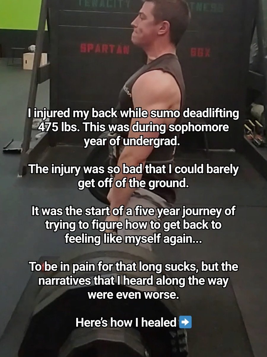 I didn&rsquo;t always want to be a physical therapist.

For a long time, I just wanted to be able to get out of bed, let alone get through a workout without back pain.

I know what it&rsquo;s like to hit rock bottom.

To feel shame.

To feel like a f