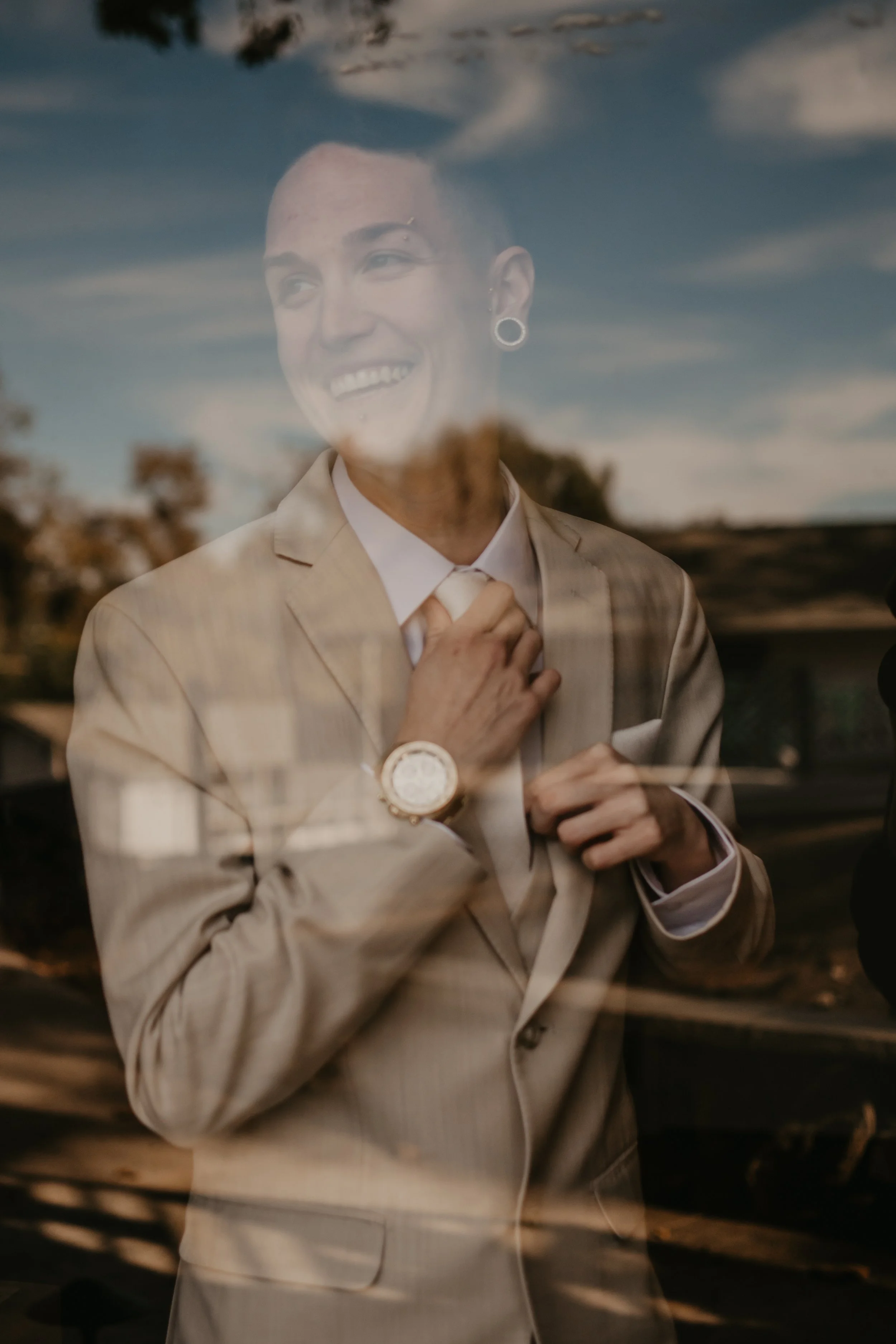 Bridal Portrait Through Window | By Southern California Wedding Photographer Jaide Welles