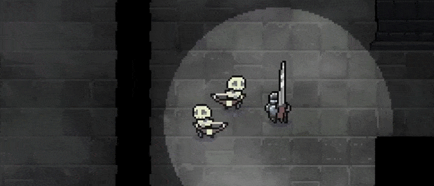 Pale Coins combat animations against monsters.
